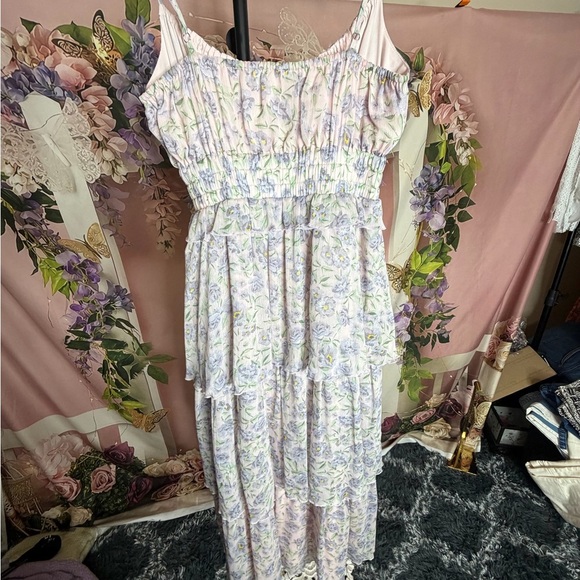 Storia Floral Lavender Tiered Maxi Dress, NWT, Size Small - Picture 7 of 9